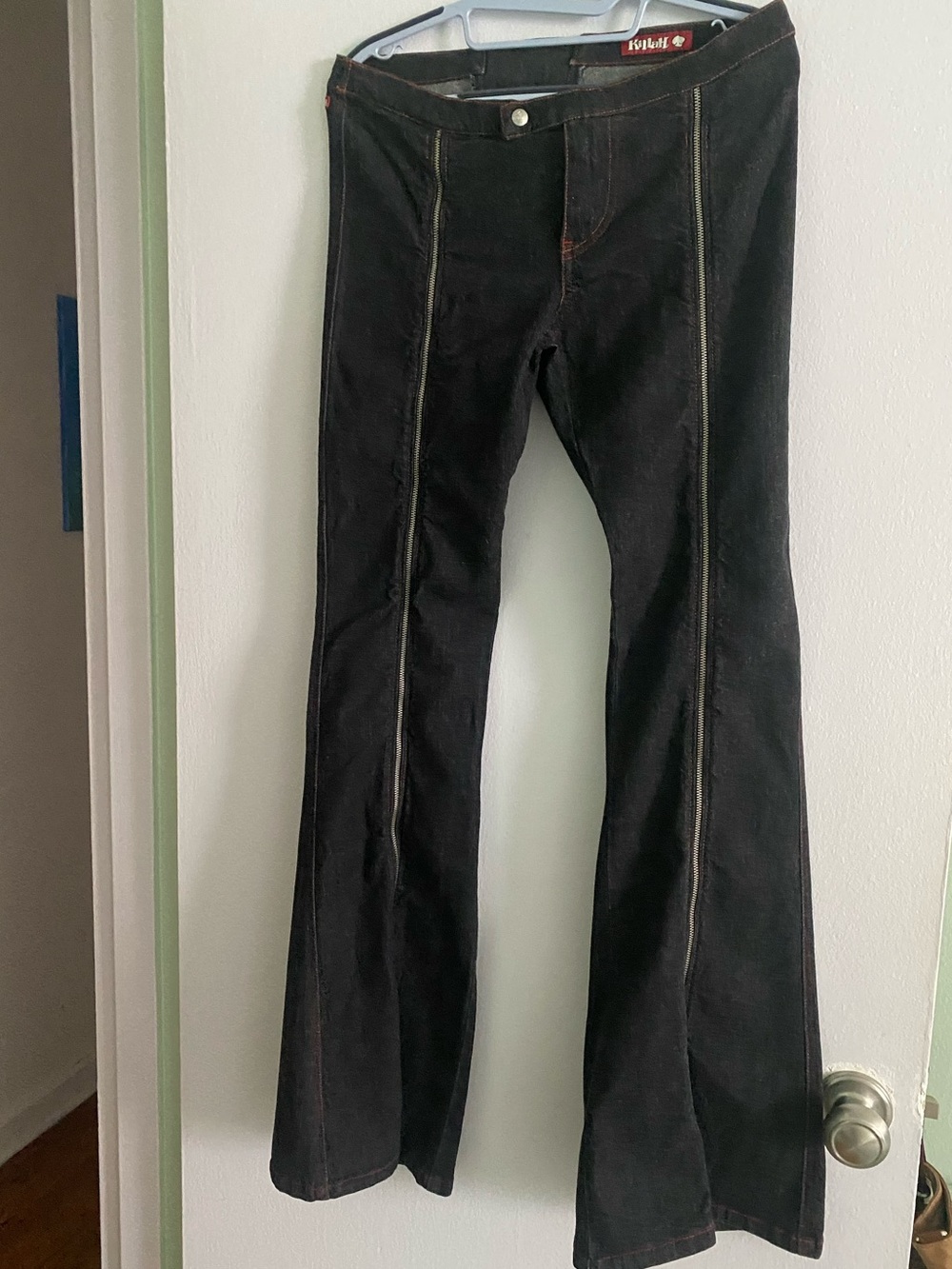 KILLAH VINTAGE ZIPPER FROM TOP TO BOTTOM JEANS, SIZE 29, MADE IN ITALY
